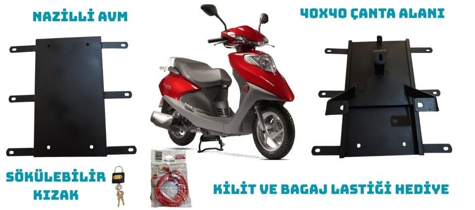 MOTOLUX CEO 110 VE 125 KIZAKLI KURYE PAKET ÇANTA DEMİRİ